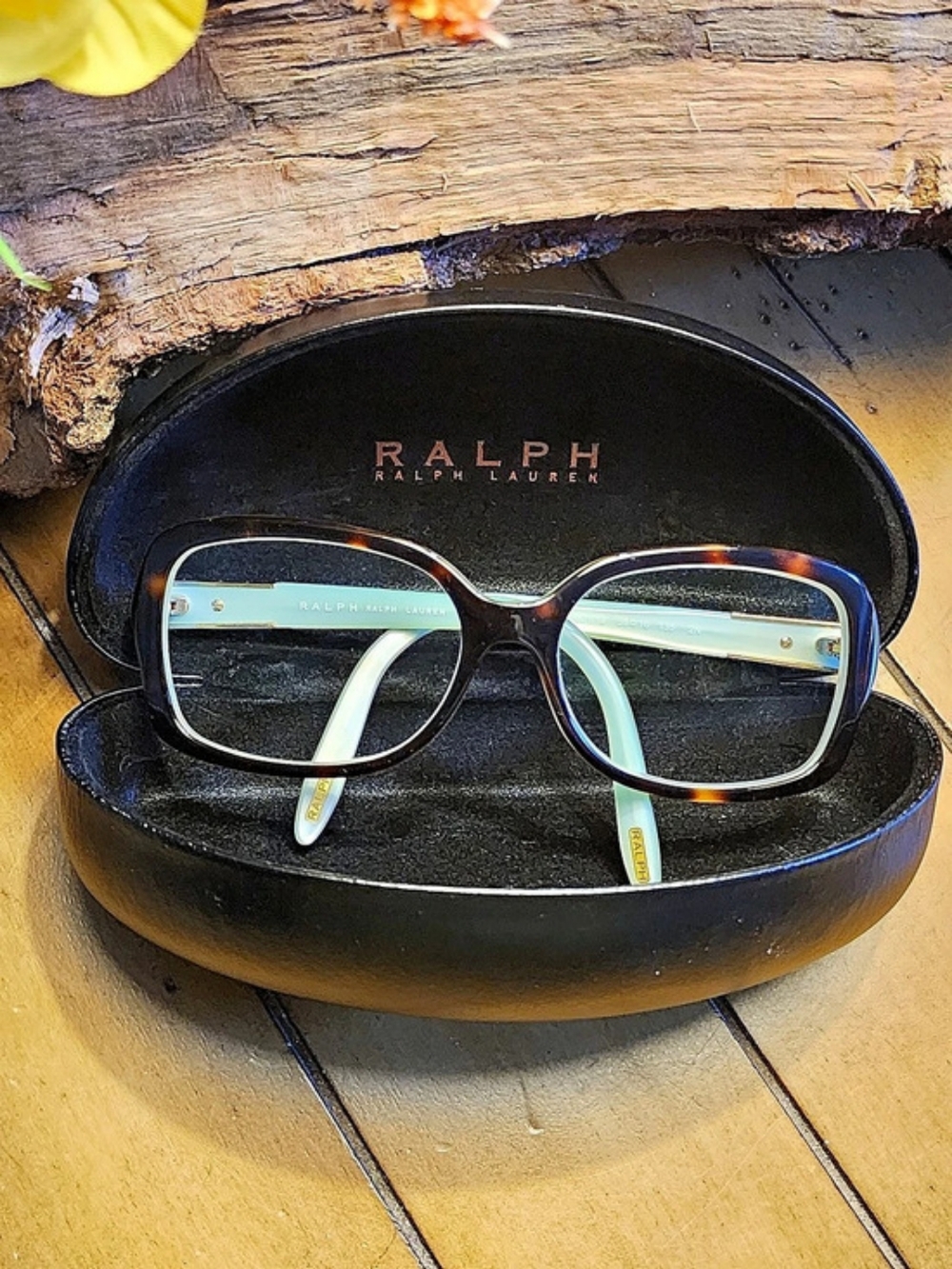 Ralph by Ralph Lauren RA 5130 Tortoise & Mint Rectangular Glasses Frames w/Case